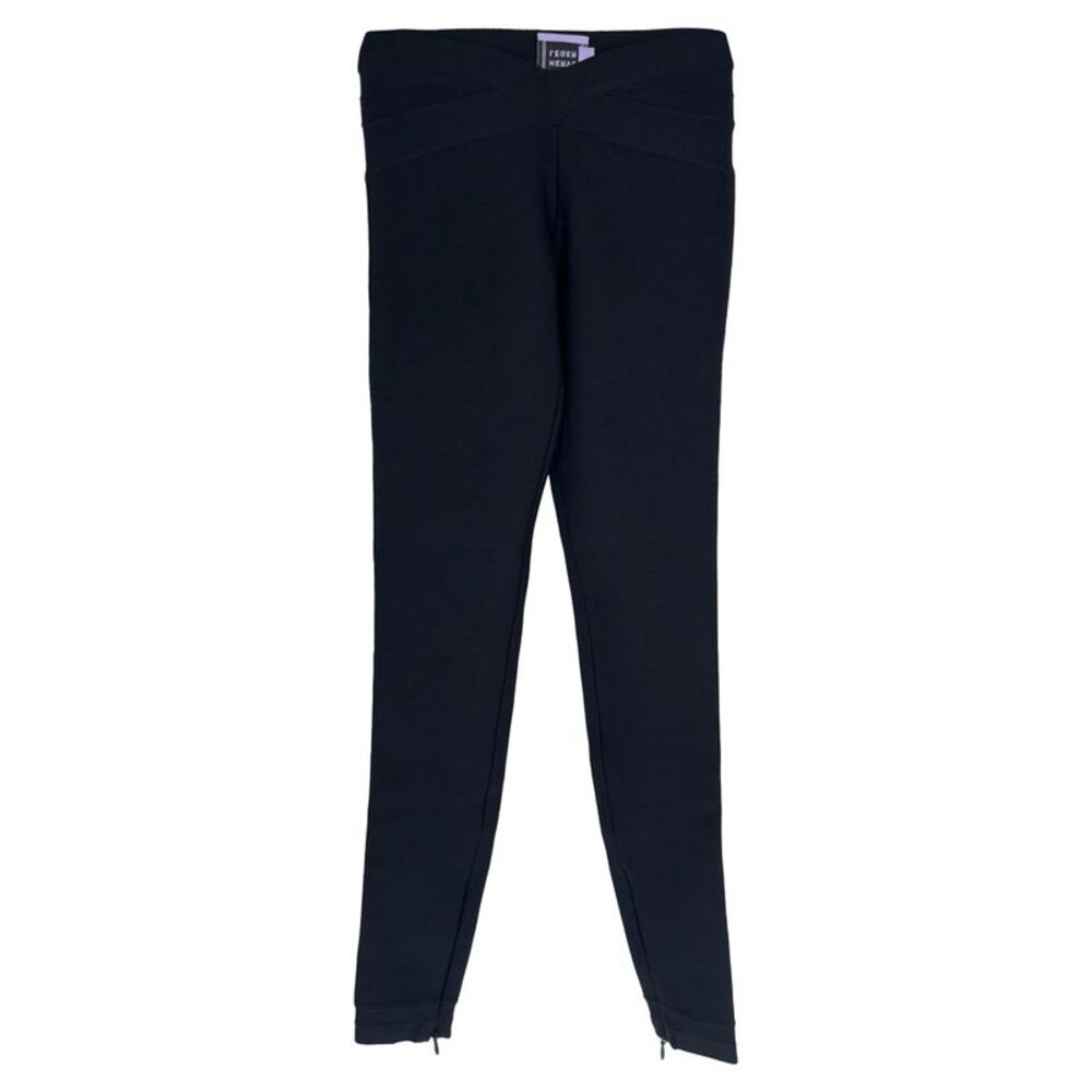 Herve Leger Slim Pants in Black Rayon